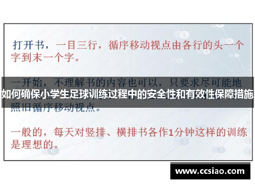 如何确保小学生足球训练过程中的安全性和有效性保障措施